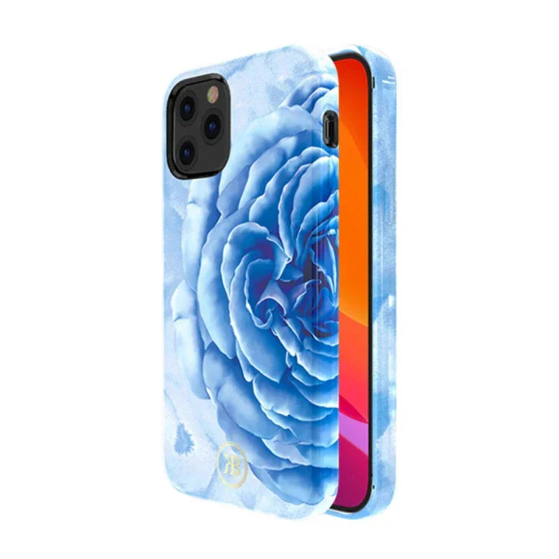 iPhone 12 Pro Max Kingxbar Peony Flower Case - Blue - Tashqila iPhone 12 Pro Max Kingxbar Peony Flower Case - Blue - Tashqila